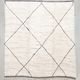 Moroccan Berber carpet m'rirt ecru black diamonds 3,72x3,10m