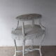 Tea table, marble and wood style Louis XV patina