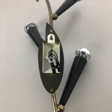 Extra Large Modernist Brass Floral Theatre Wall Light Sconces, France, 1950