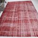 7x10 Rug For Living Room Wine Red Turkish Vintage Rug, 213x311Cm