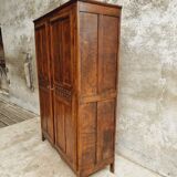 Old wardrobe linen cabinet beech wood