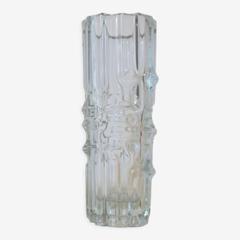 Chrystal glass "brutalist" vase