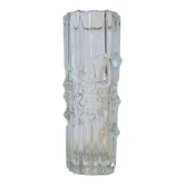 Chrystal glass "brutalist" vase