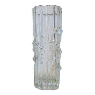 Chrystal glass "brutalist" vase