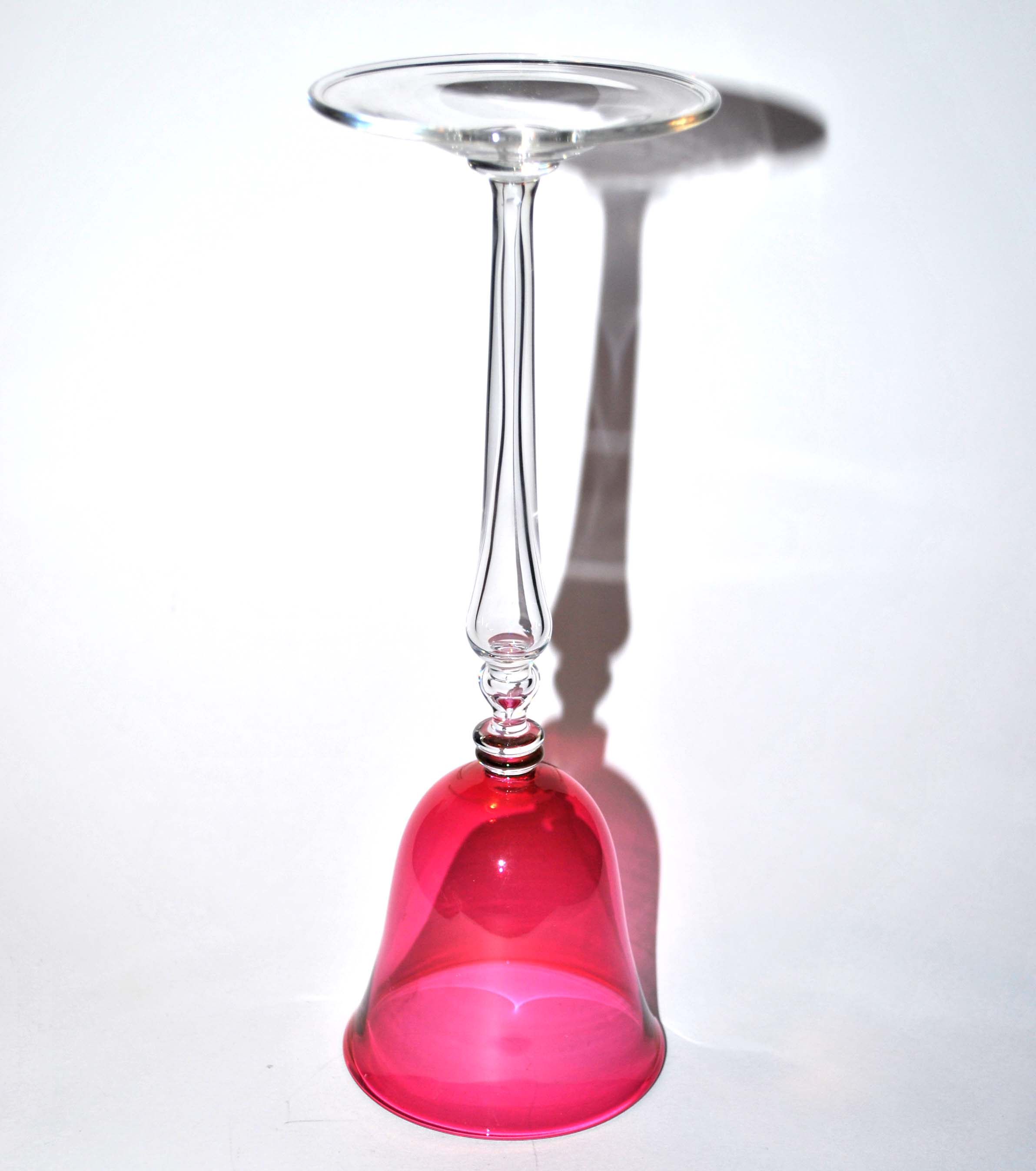 Lined blown crystal stemmed glass
