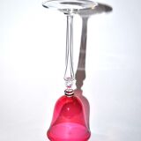 Lined blown crystal stemmed glass