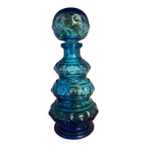 Carafe en verre bleu vintage