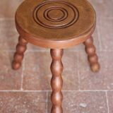 Vintage stool, wooden stool, tripod stool, accent chair