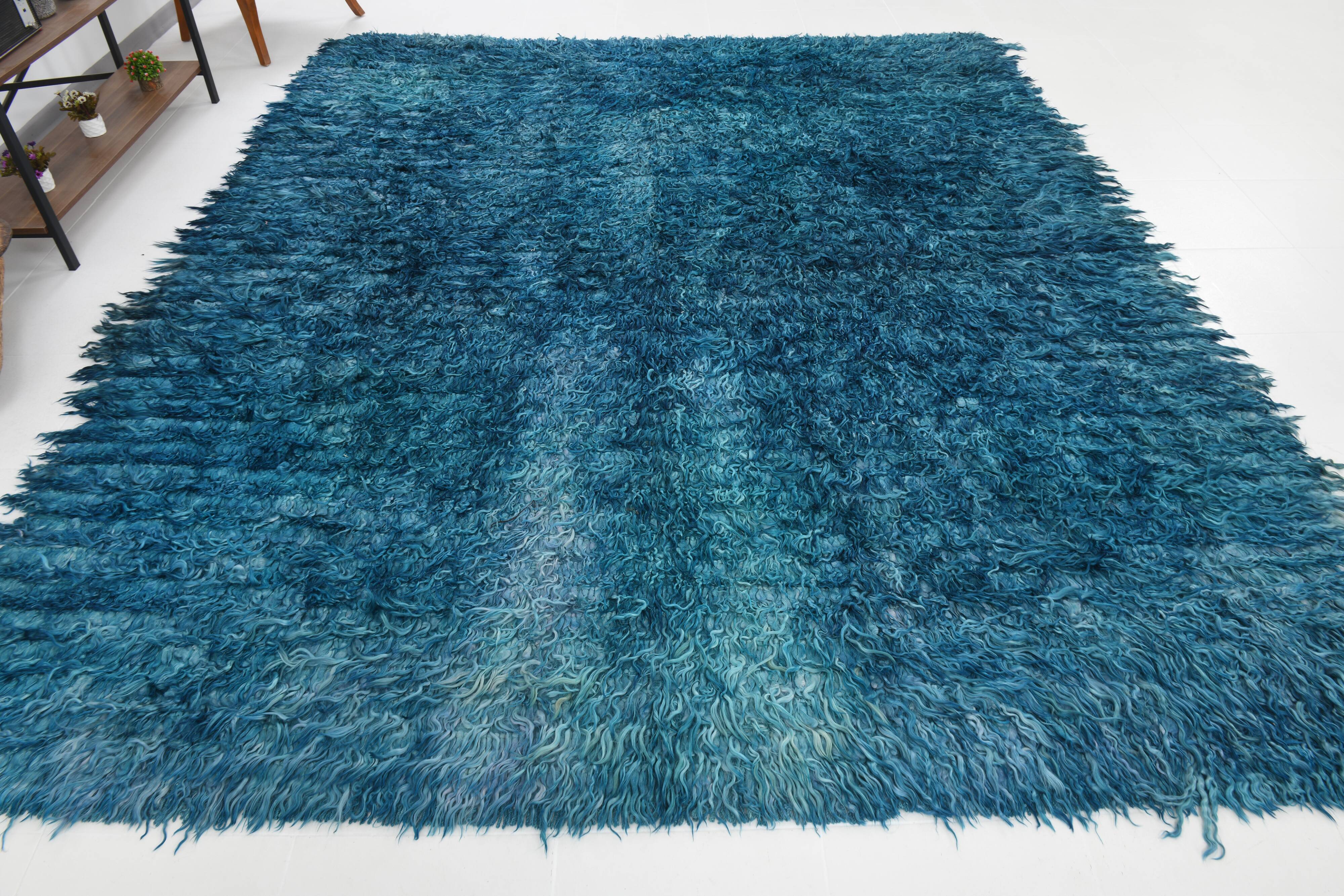 Long hairy bohemian kilim rug,268x325cm