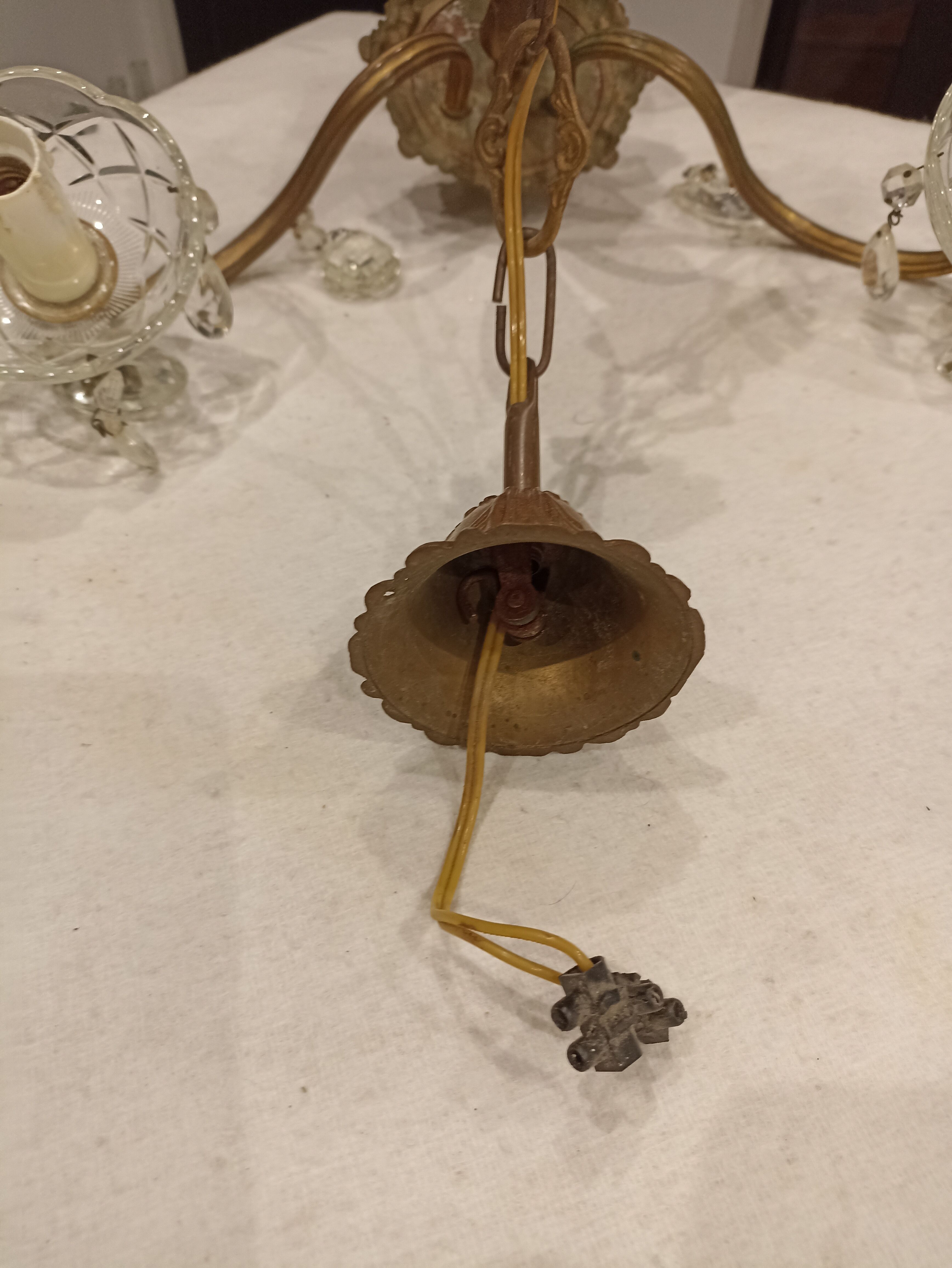 Brass grapefruit chandelier