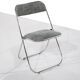 Set of 9 chrome folding chairs with fabric from the 1970s.