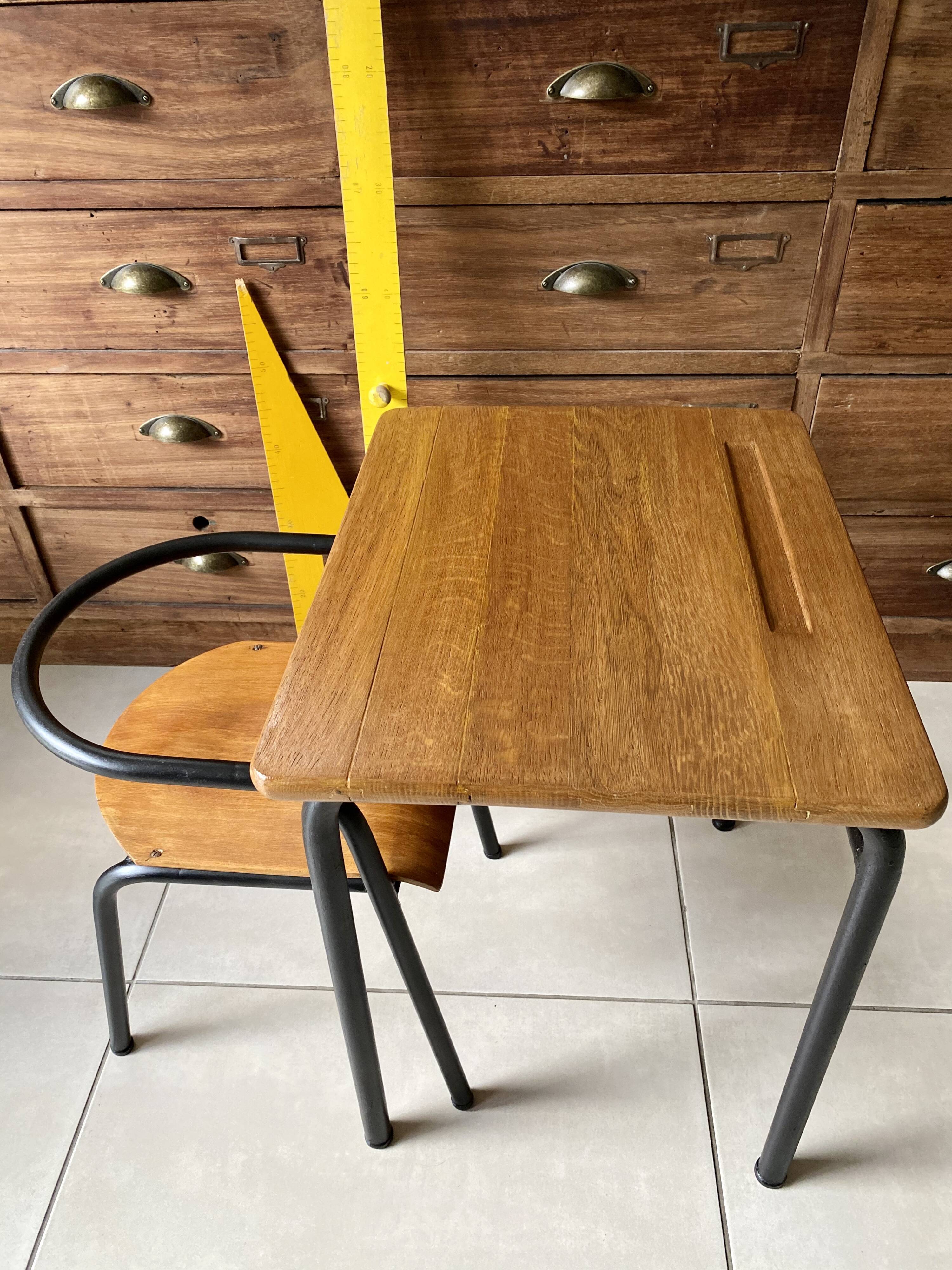 J. Hitier school desk and chair set