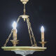 Masterpiece Art Deco design white alabaster chandelier circular wooden fram
