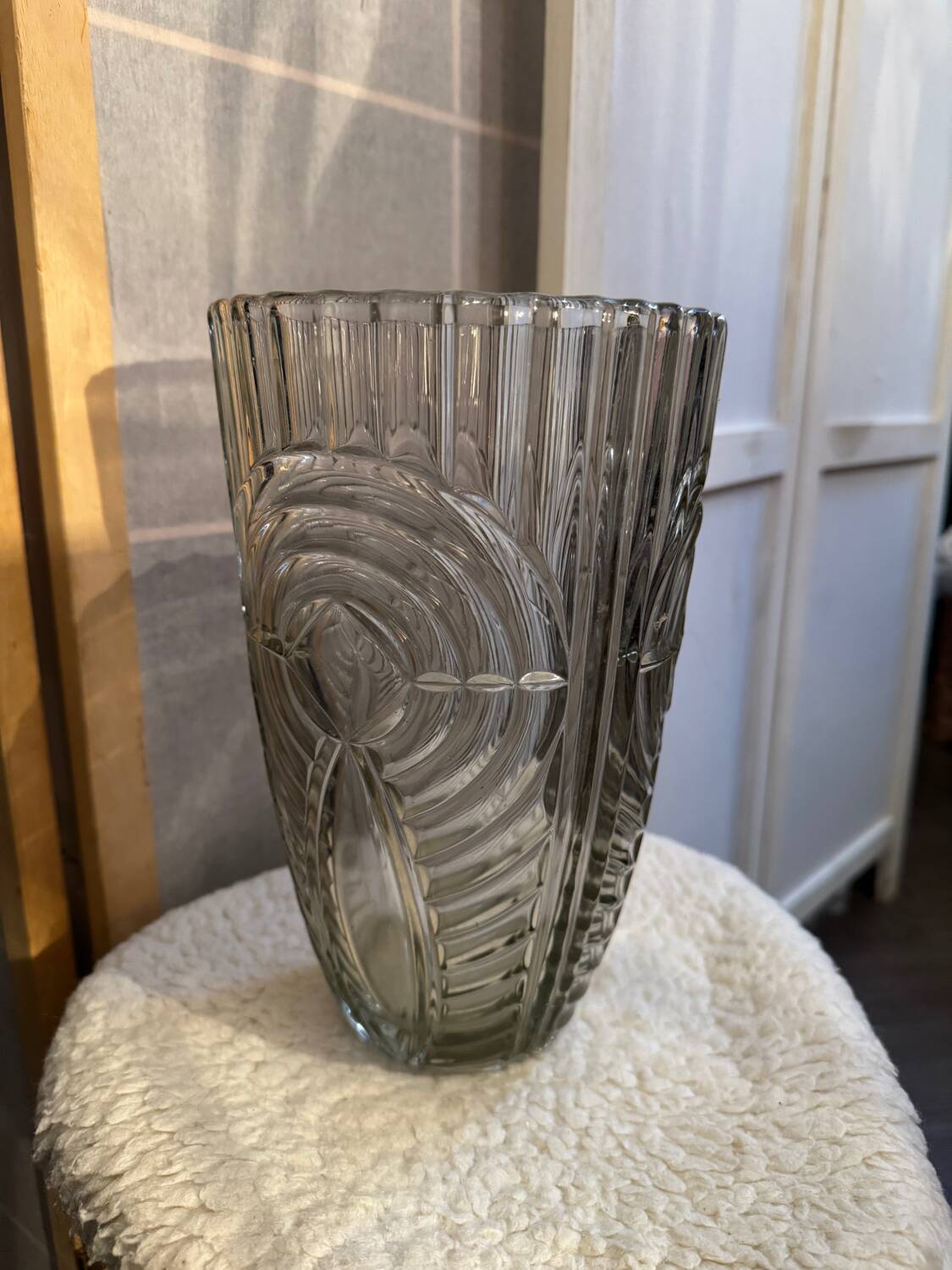 Moulded glass vase