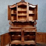 Louis XV Rocaille style two-part buffet in solid walnut circa 1880