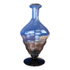 Vintage glass vase, black embossed details