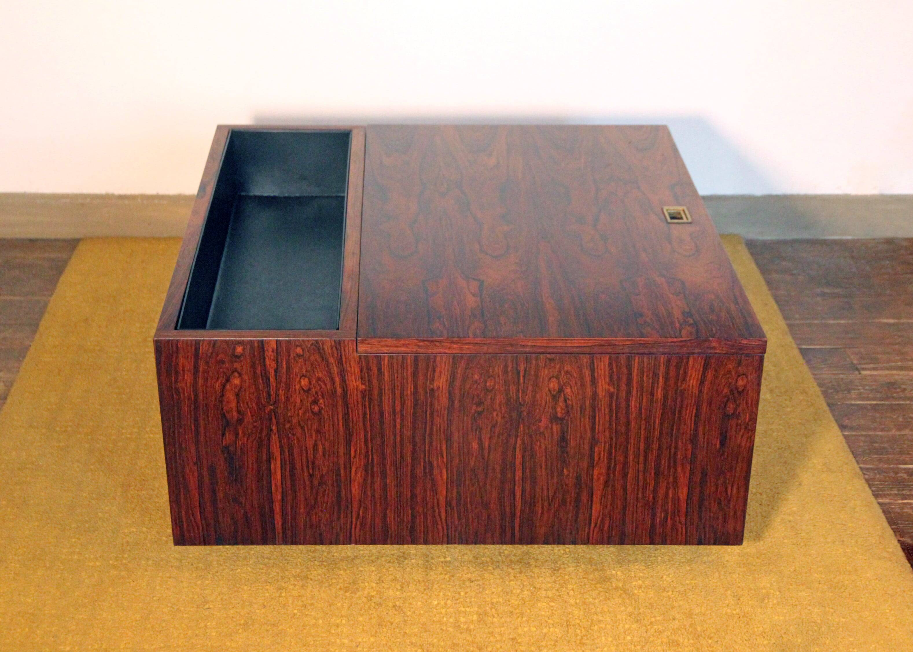 Vintage Scandinavian rosewood bar/planter coffee table