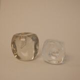 Pair of glass candlesticks