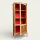 Armoire vitrée vintage bois brut 1950