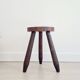 Antique wooden tripod stool - saddle
