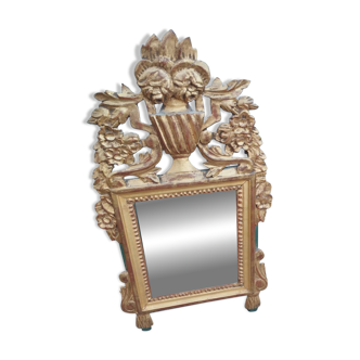 Miroir ancien en bois doré style louis xvi