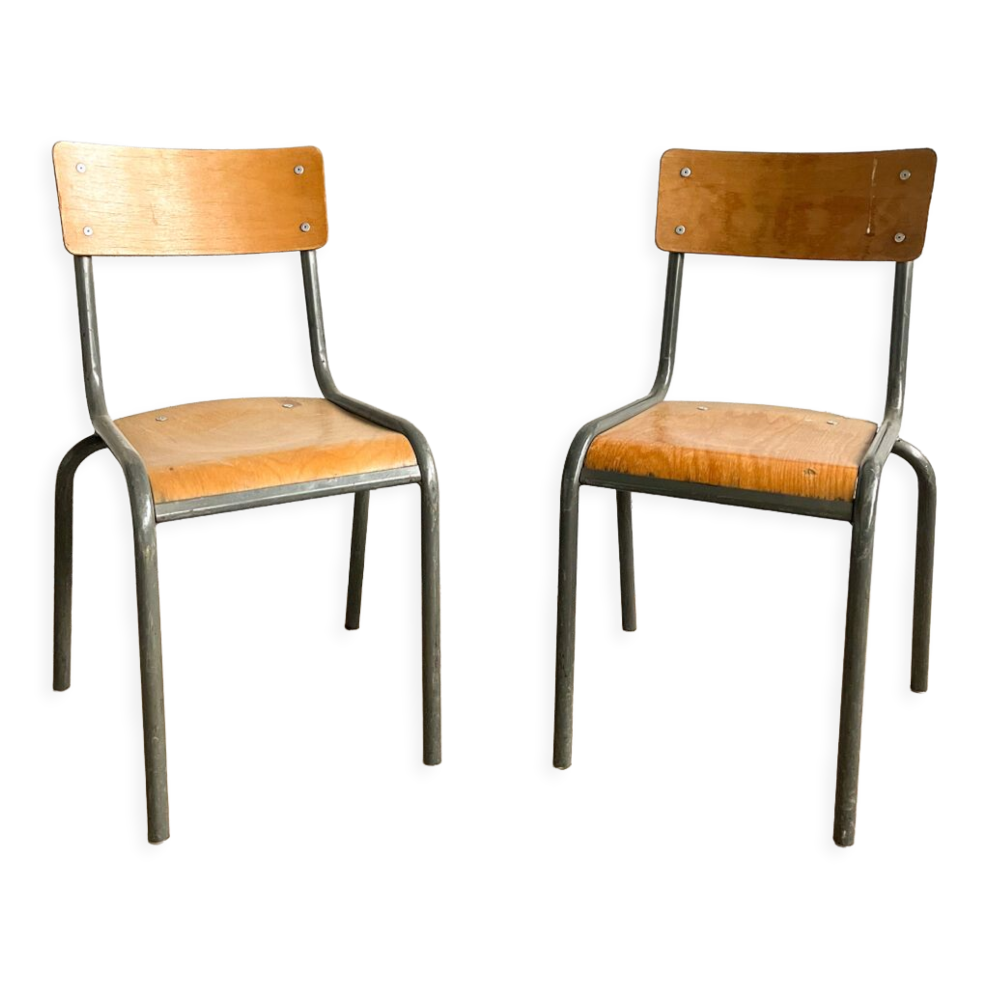 Pair of Mullca school chairs adult size