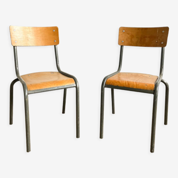 Pair of Mullca school chairs adult size