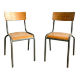 Pair of Mullca school chairs adult size