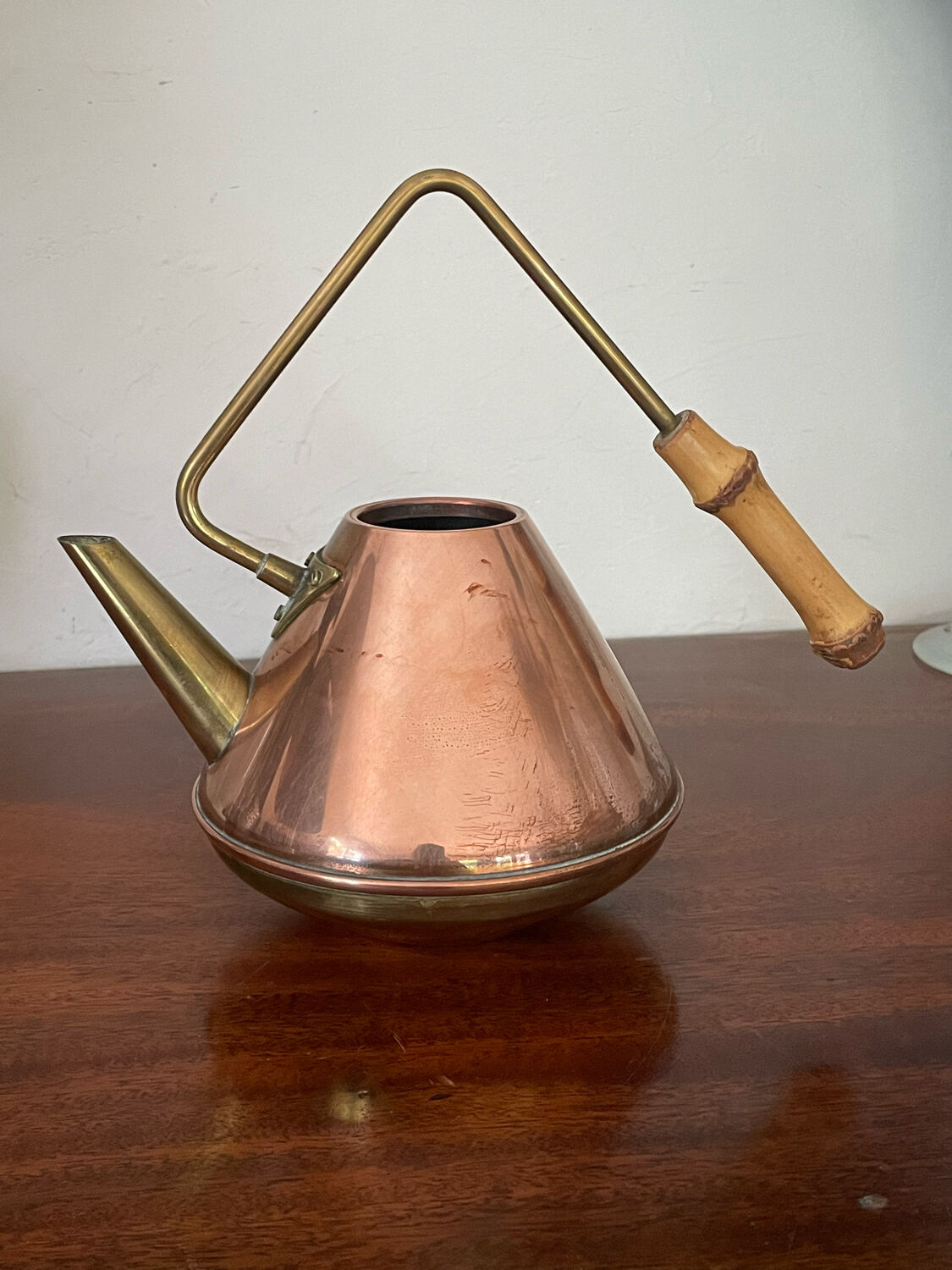 Watering can copper and brass circa 1950