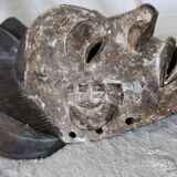Vintage African Mask Carved and Patinated Wood, Gabon, Excellent Condition