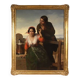 Peinture signée FB et datée de 1853, les amoureux