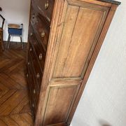 Mahogany and black marble chest of drawers, late 18th-early 19th century