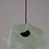 Vintage hanging draped green Clichy glass