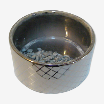 Bamboo pot or round hyacinth in glazed ceramic