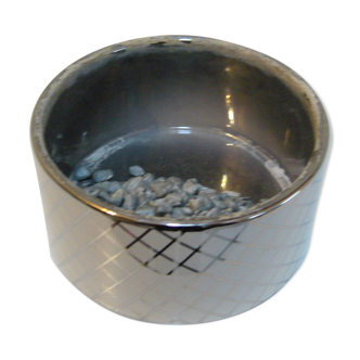 Round glazed ceramic bamboo or hyacinth pot