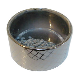 Bamboo pot or round hyacinth in glazed ceramic