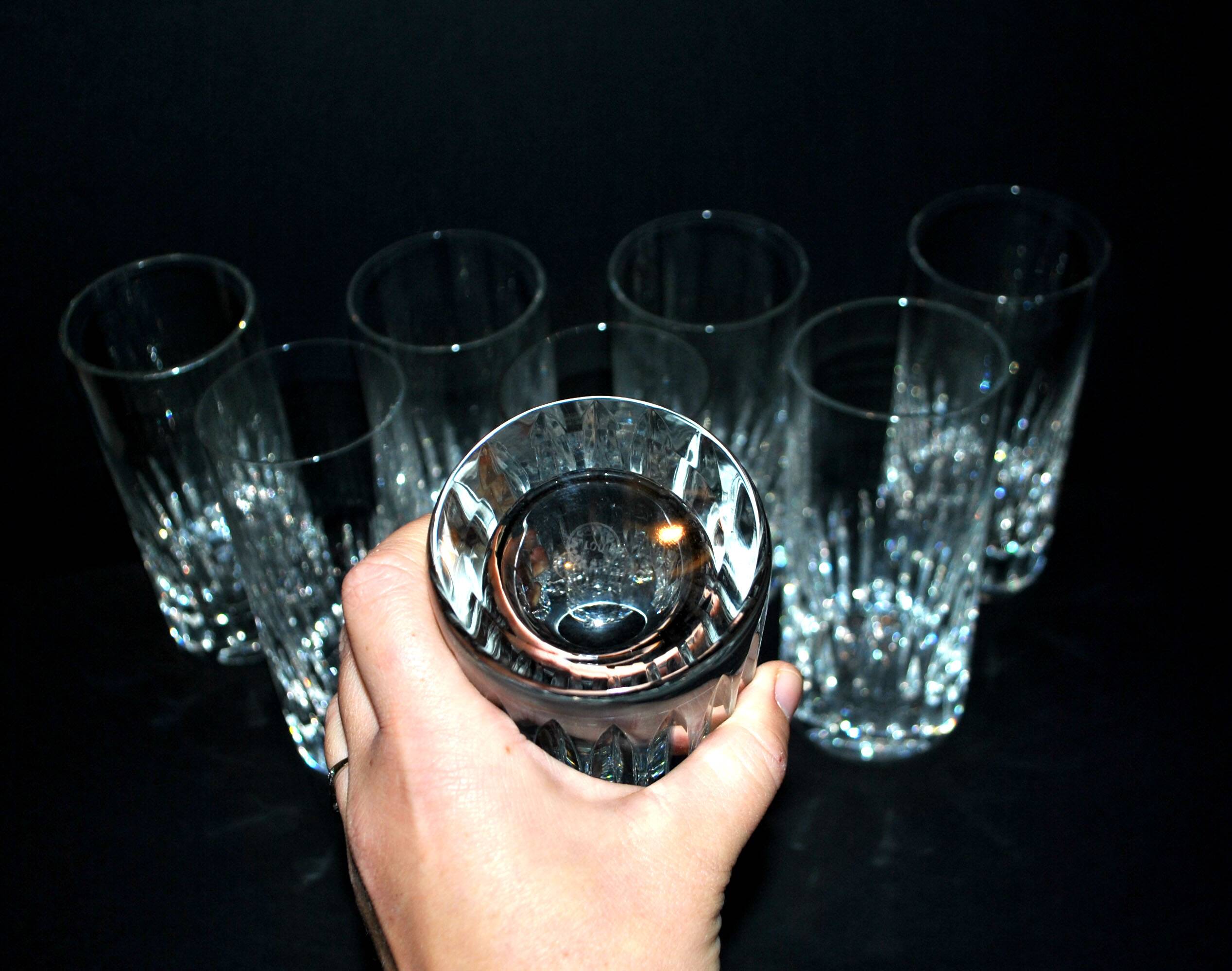 Set of 8 AVIGNON juice or whisky longdrink glasses in Saint-Louis crystal 16cm Ht