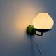 Mid-century green metal and opal glass wall sconce by N Leuchten, 1960s, Germany