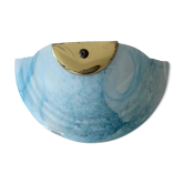 Marbled blue murano glass wall lamp
