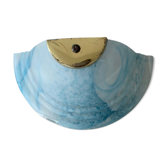 Marbled blue murano glass wall lamp