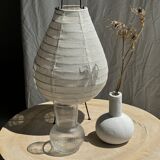 Ribbed glass ball vase