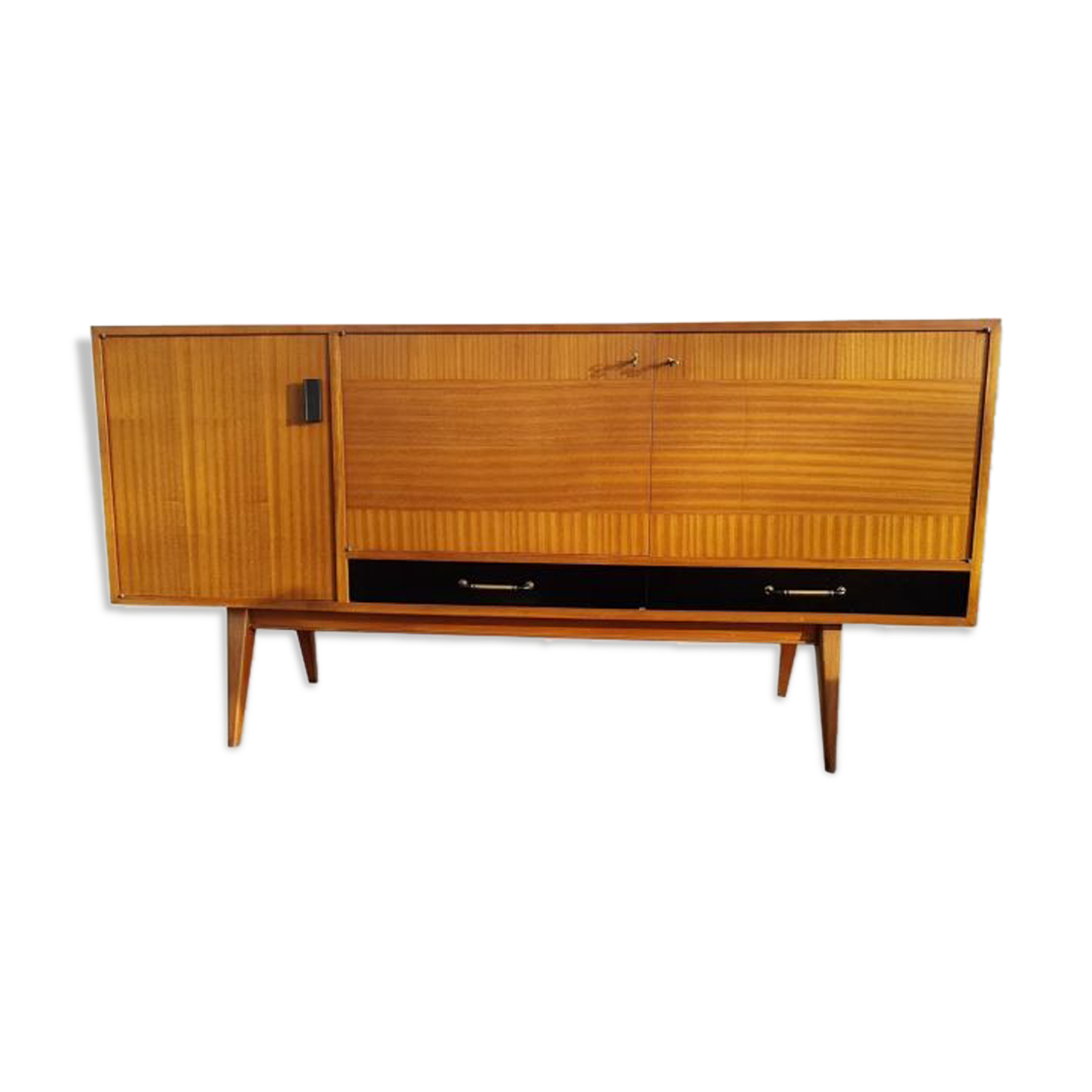 Sideboard in teck and formica black design Charles Ramos