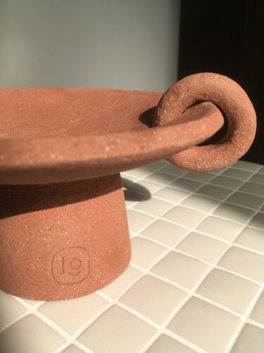 Coupelle anneaux en grès brut Terracotta - Céramique artisanale LOUVE Paris