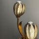 Midcentury Hollywood Regency Florentine gilt metal flower table lamp, 60s.