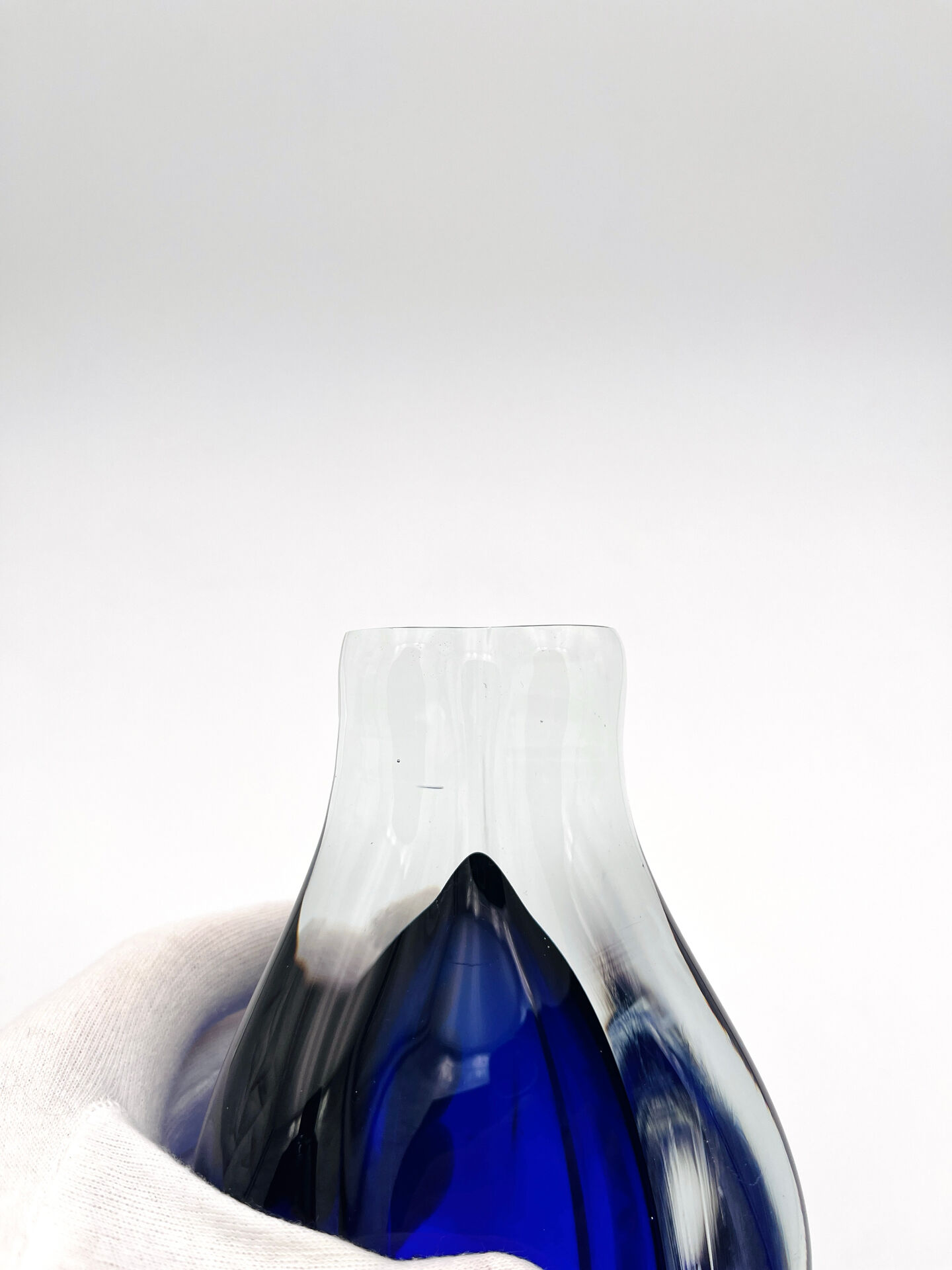 Vase Josef Hospodka Chribska Bohemia Cobalt Blue Glass 1960