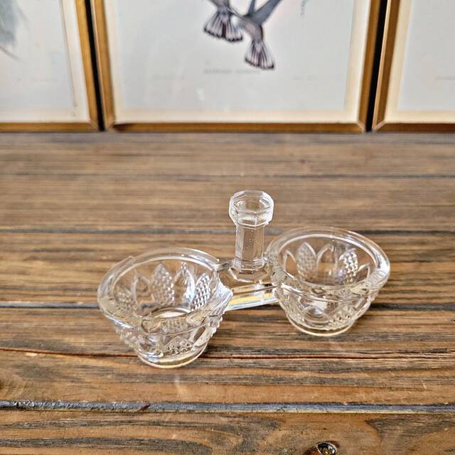 Vintage glass salt and pepper shaker (double salt cellar)