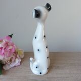 Large romantic ceramic Dalmatian dog figurine from the 1970s,