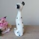 Figurine grand chien dalmatien romantique en céramique années 1970,
