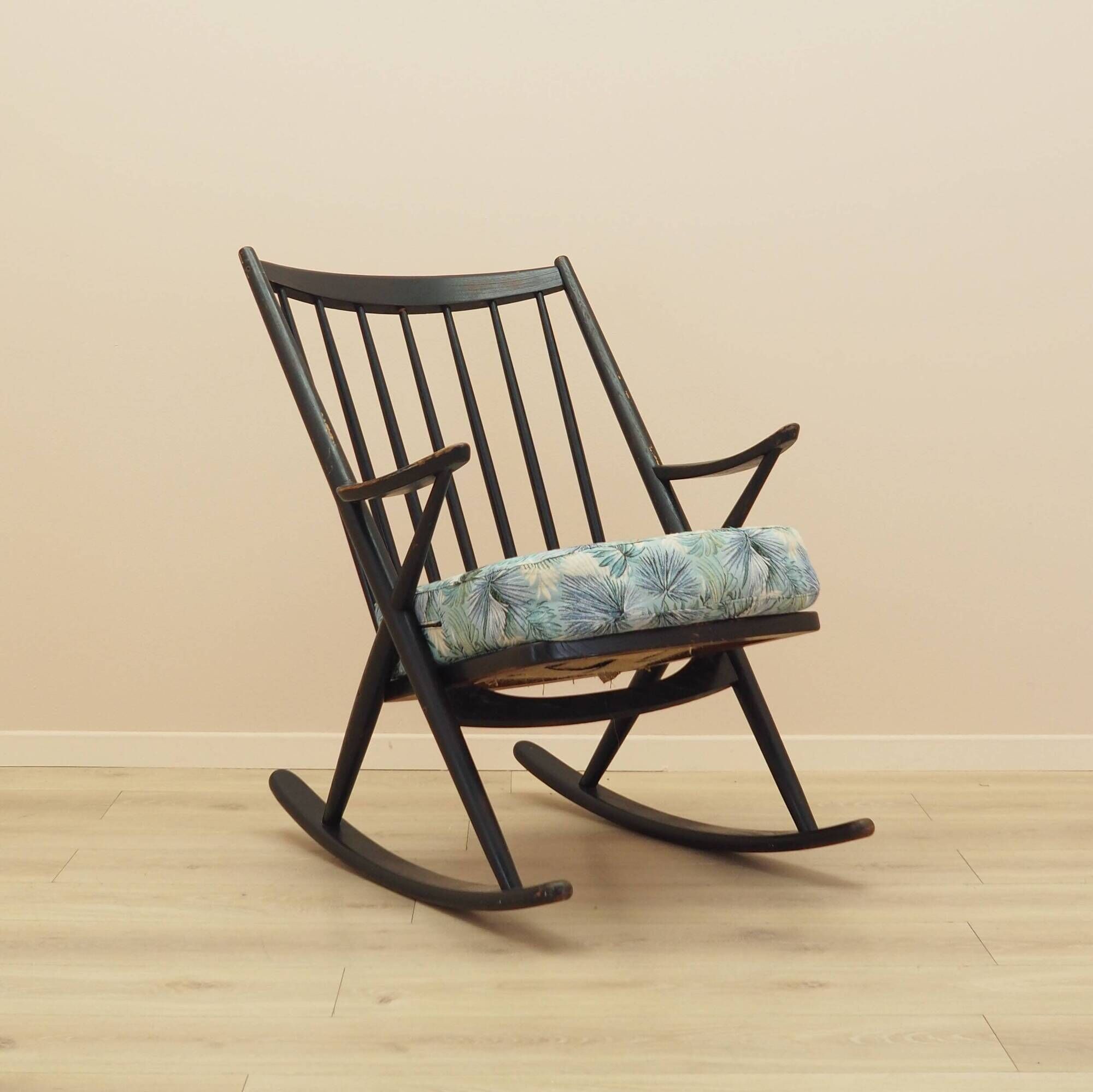 Reenskaug Rocking Chair for Bramin, Black Teak, 1960s