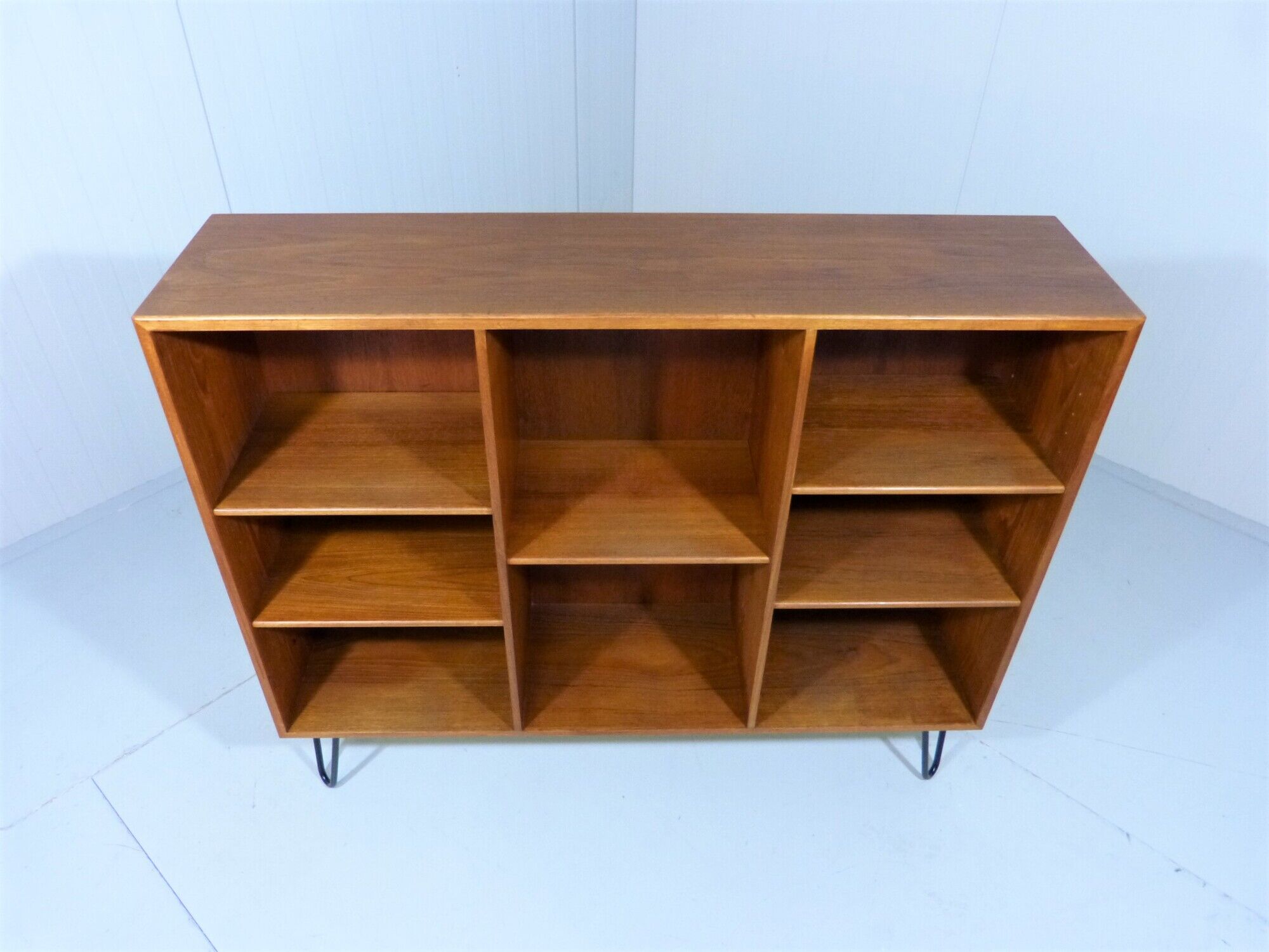 Teak bookcase with hairpin legs by Børge Mogensen for Søborg Møbler Denmark, 1960’s